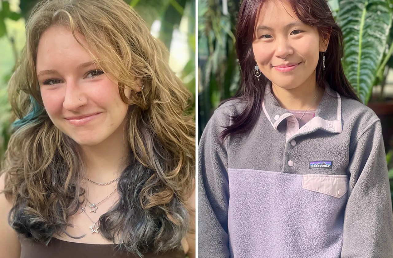 portraits of two students side by side