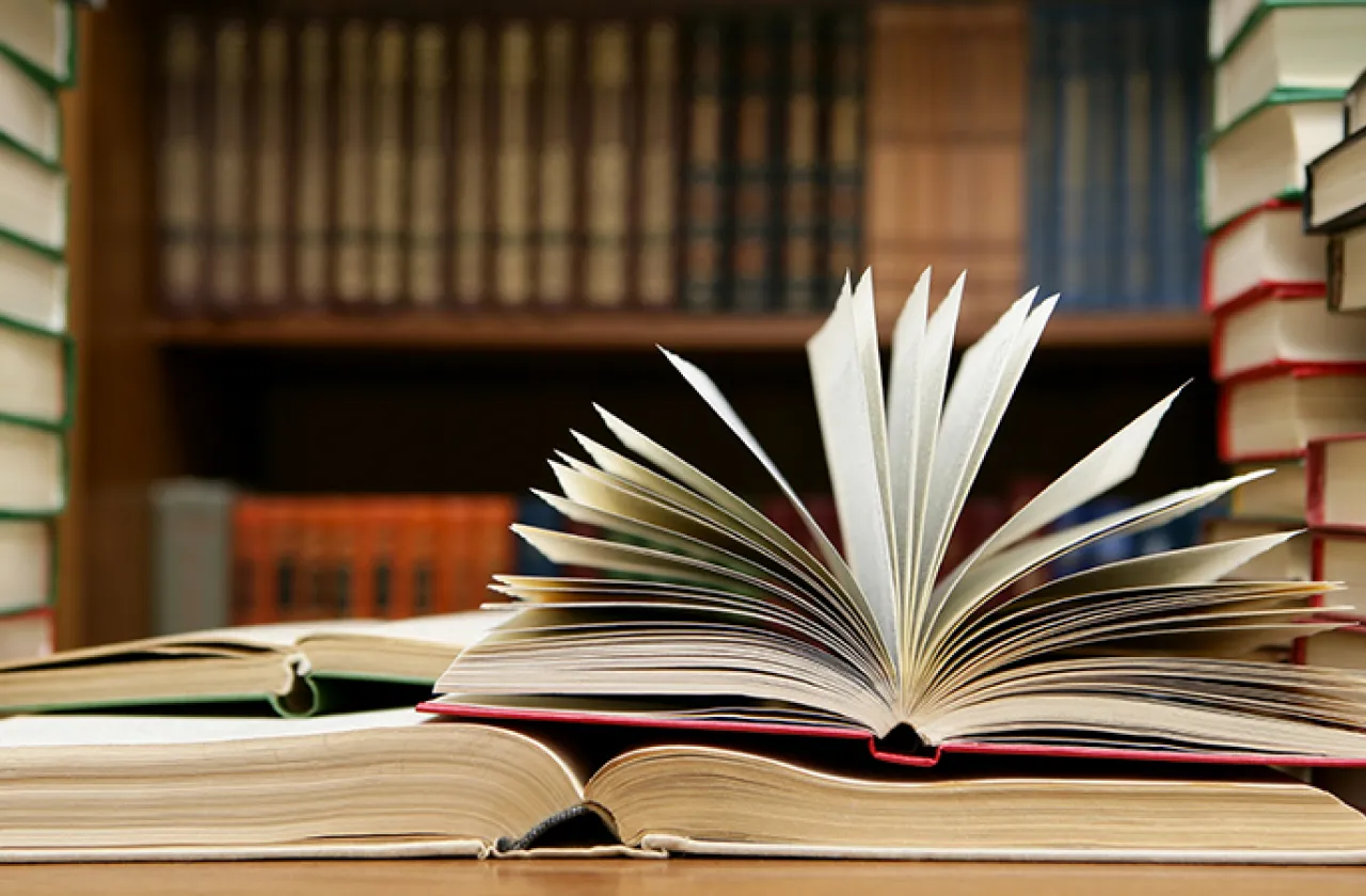 Photo of a stack of books