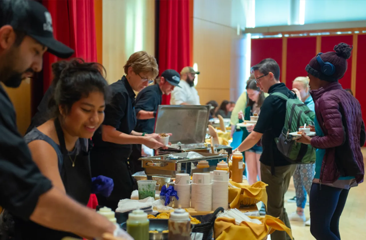 Students and dining staff.