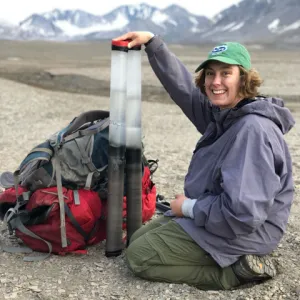 Sarah Bragdon in the field in Norway