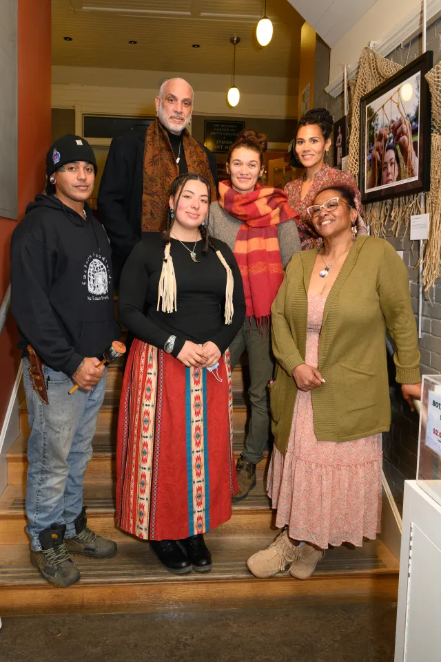group of nipmuc artists posing for a picture
