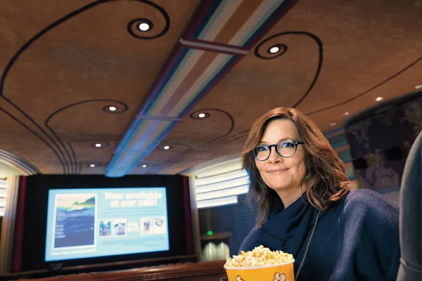 Ann Hornaday in a movie theater