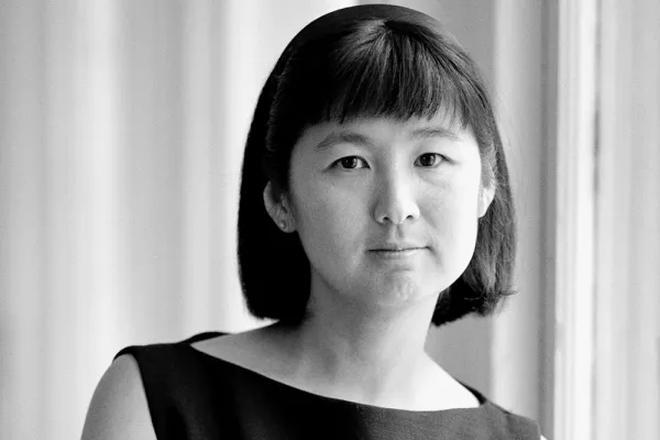 Black and white portrait of Maya Lin