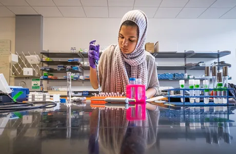 Student in engineering lab