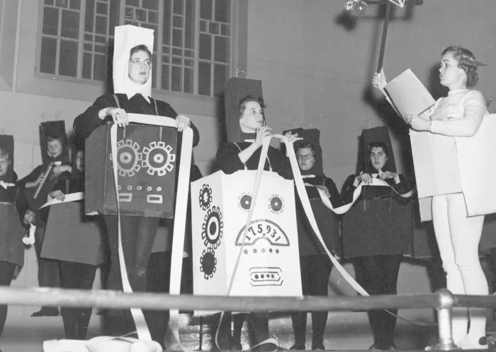 Seniors in 1957 performing a skit