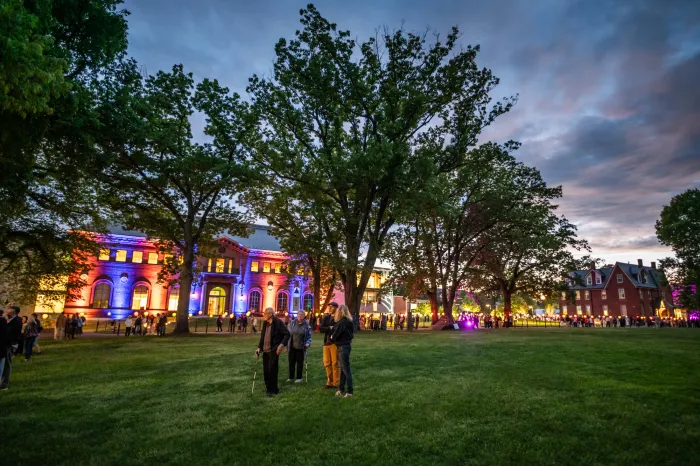 Neilson Library illuminated