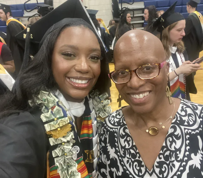 Samya Wilson with Valerie Joseph on commencement day