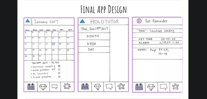 Drawing of app calendar