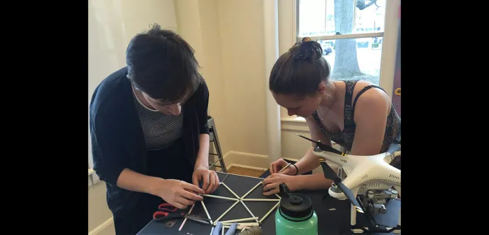 Students working on creating a drone prototype