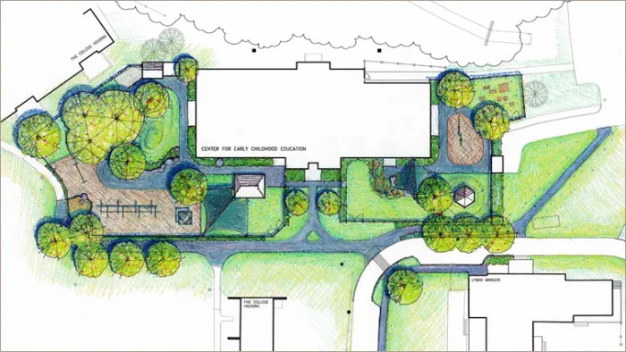 Architectural rendering of the Fort Hill playground design