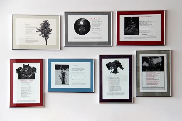 Image of framed poetry broadsides